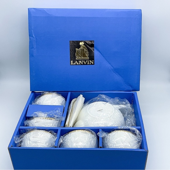 6-Pcs Lanvin Paris Teapot & Cup Set - Picture 1 of 12